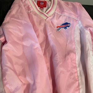 Buffalo bills Hers vintage pink windbreaker with zippers on the sides